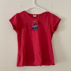 Red Krusty crabs baby tee/cropped top